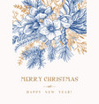 invitation card with winter bouquet vector image vector image