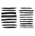 art brush line and stroke charcoal smear set vector image