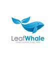 modern geometric whale fish and leaf logo icon vector image vector image