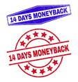 14 days moneyback corroded stamps in circle vector image vector image
