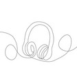 headphone one line drawing vector image vector image