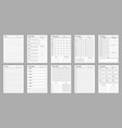planner page templates week month organizer vector image