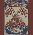 poster design with of a racer with flags vector image vector image