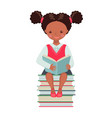 african american school girl character with book vector image
