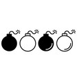 burning fuse black bomb bomb with spark vector image vector image