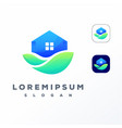 colorful leaf home logo design ready to use vector image