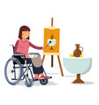 female artist in wheelchair creative disabled vector image