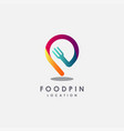 fork and map pin logorestaurant logo icon vector image