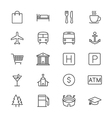 map and location thin icons vector image