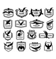 falcons eagles hawks monochrome icons vector image