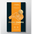 farm grown pork chops abstract packaging vector image vector image