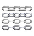 realistic metal chain with silver links vector image