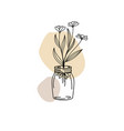 decorative doodle flowers in transparent bottle vector image vector image