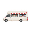 food truck side view with and drink vector image
