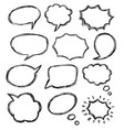 hand drawn doodle talk bubble sketch icon set vector image