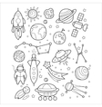 space objects in handdrawn style vector image