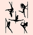 beautiful pole dancer silhouette 03 vector image vector image