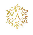letter a with elegant gold frame design vector image vector image