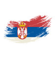 serbian flag grunge brush background vector image