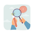 woman looking at test tube with blood through vector image