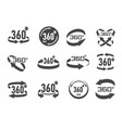 360 degrees virtual camera rotate icons panorama vector image