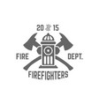 fire department emblem with hydrant vector image vector image