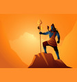 lord shiva standing on top a rock vector image vector image