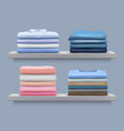 stacked clothes folding clean after laundry vector image vector image