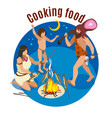 stone age cooking concept vector image vector image