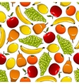 tropical and garden fruits pattern vector image