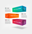 3d blocks infographics step by step with icons vector image vector image