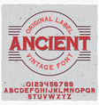 vintage font elegant royal typeface in ancient vector image vector image