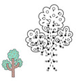 connect the dots and draw a tree vector image