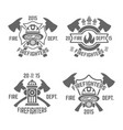 fire department monochrome emblems vector image vector image