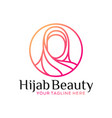 hijab fashion logo symbol vector image
