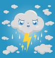 stormy cloud character in sky vector image vector image