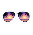 cool aviator sunglasses sunset beach vector image vector image