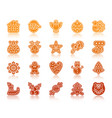 Christmas gingerbread silhouette icons set vector image Christmas gingerbread silhouette icons set