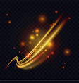 golden spiral swirl and sparkles with glowing vector image vector image