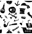 pirate doodles seamless pattern cute items vector image