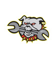 bulldog dog spanner head mascot vector image