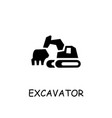 excavator flat icon vector image