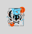 flat grain with a hungry wolf vector image