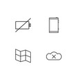 communication linear icons set simple outline vector image