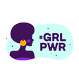 girl power modern flat character silhouette vector image