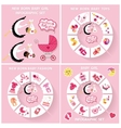 new born baby girl circle infographic set vector image