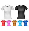 black and white color woman polo t-shirts vector image