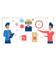 contact us people talk with operator helpdesk vector image vector image