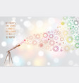 card with doodle telescope sun and other stars vector image vector image