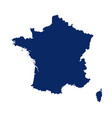 map france in blue colour vector image vector image